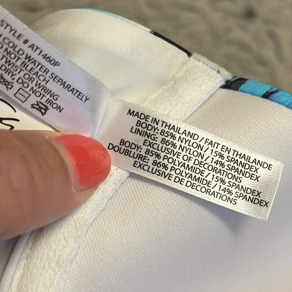 A Che Bikini Swimsuit Blue Peacock Bandeau M Medium New - Picture 6 of 7